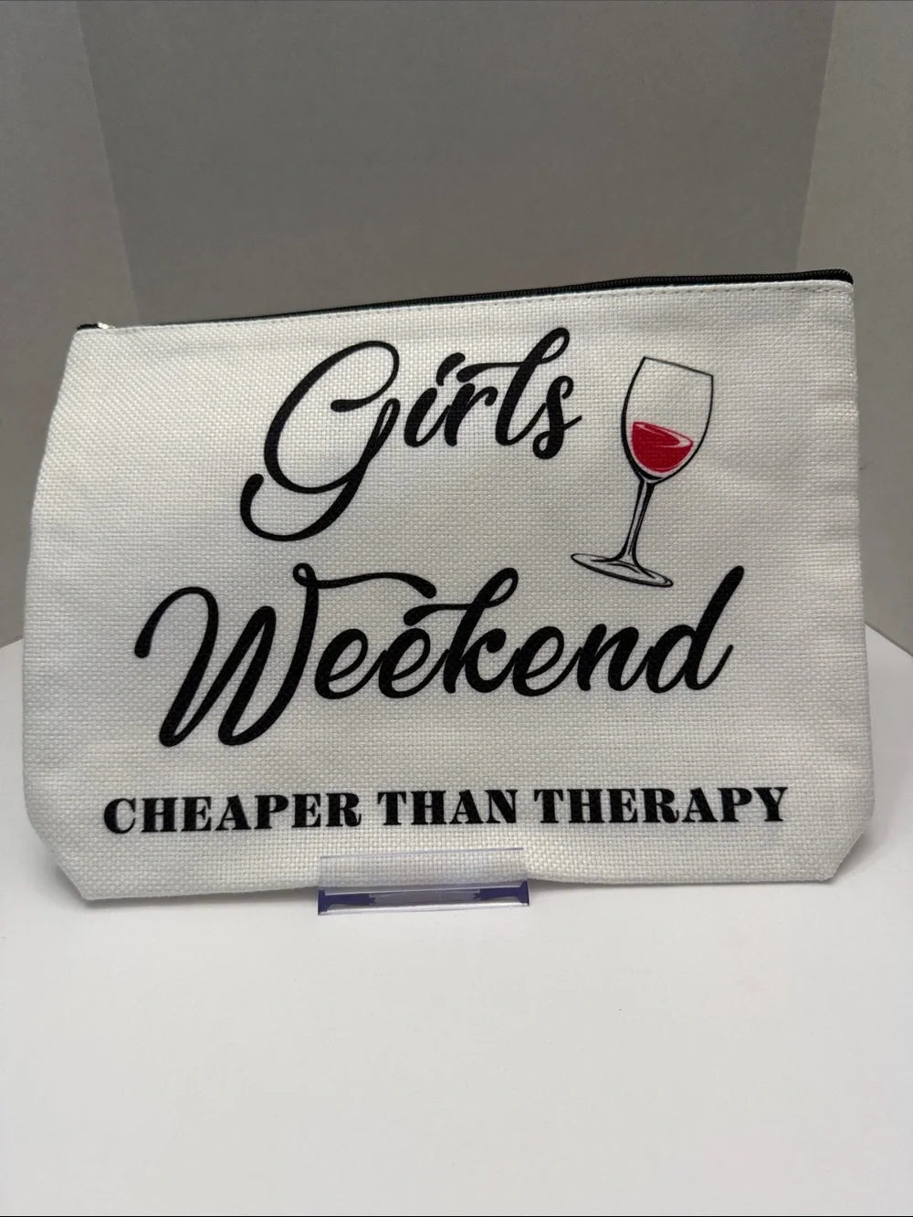 Girls Weekend White Cosmetic Bag - Cheaper Than Therapy